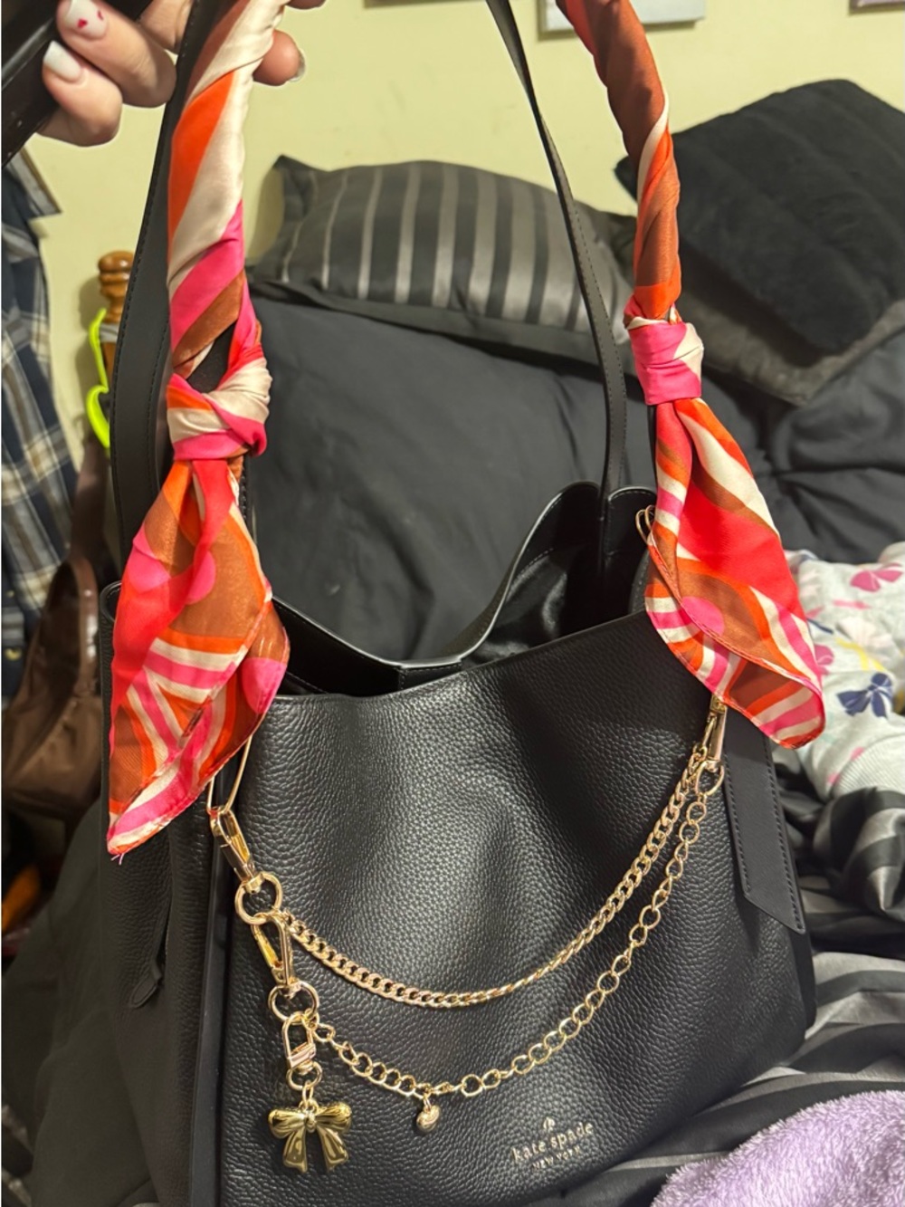 KATE SPADE ♠️ Black Pebbled Leather Shoulder Bag